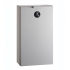 Bobrick Stainless Steel Surface Mounted Sanitary Disposal Bin - 2.3L image on a white background B-35139