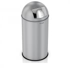 Genwec 40L Push Wastepaper Bin - Brushed Stainless Steel on a white background -  GW06060401