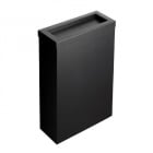 Opal Matt Black Steel 50 Litre Compact Waste Bin With Flap Lid on a white background -  WB50-FLAP-BK