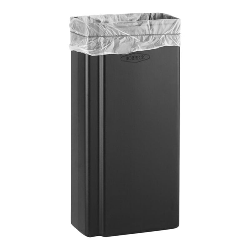 Bobrick Surface Mounted Waste Receptable on a white background - Matt Black  B9279MBLK