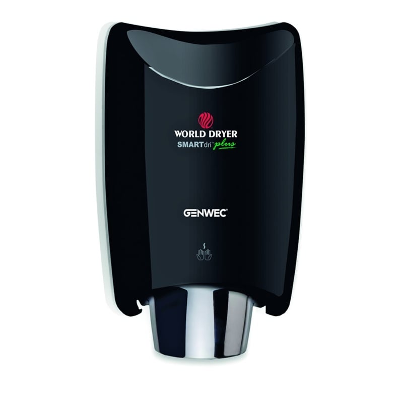 Genwec World SMARTdri Plus Black Hand Dryer  on a white background close up image - GW01020203