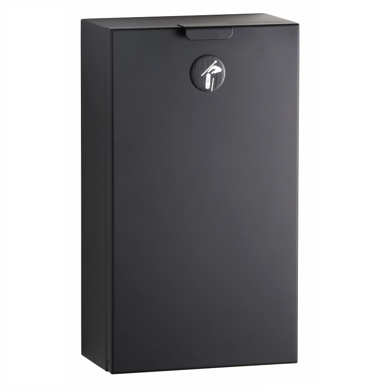 Matt Black Surface Mounted Sanitary Disposal Bin - 2.3L - Bobrick