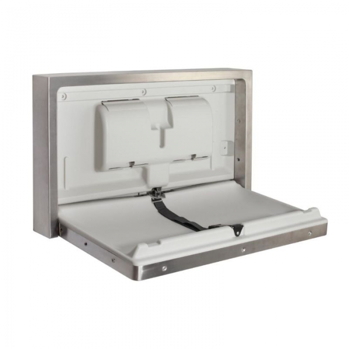 Prestige Clad Stainless Steel Baby Changing Table Open Right Side View