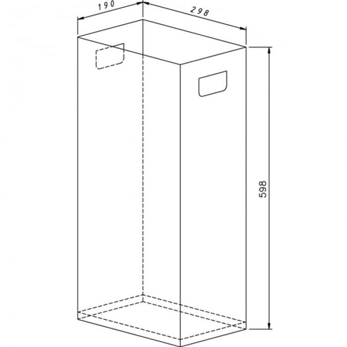 Wall Mounted 34 Litre Prestige Stainless Steel Waste Bin CAD Drawing - WP152/DP5116