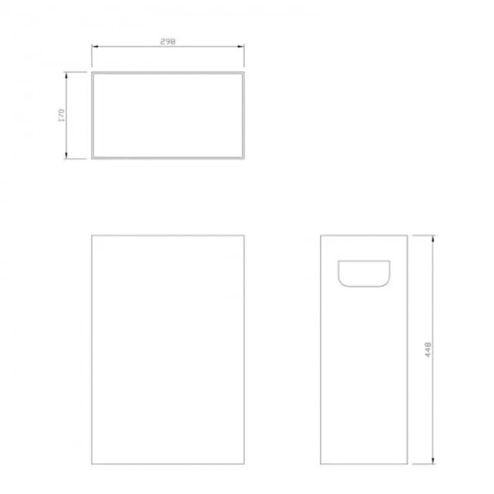 Prestige 23 Litre Satin Stainless Steel Wall Mounted Bin CAD Drawing - WP126/DP5108