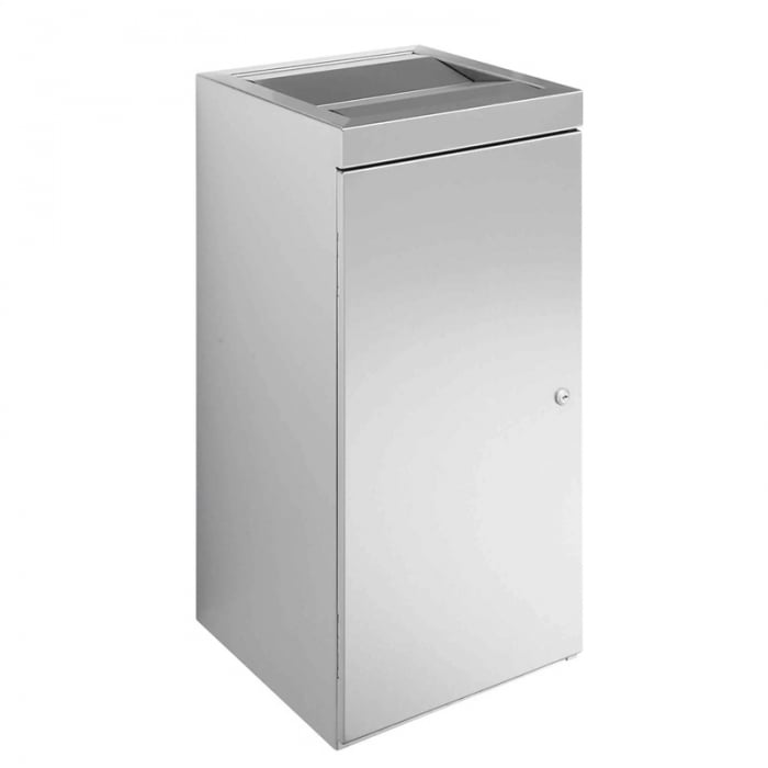 Bin Fire Resistant 36ltr Stainless Steel image on  a white background - WP180/DP5401