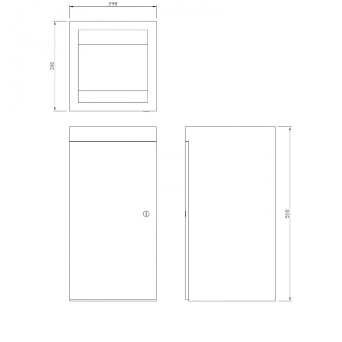 Bin Fire Resistant 36ltr Stainless Steel CAD Drawing - WP180/DP5401