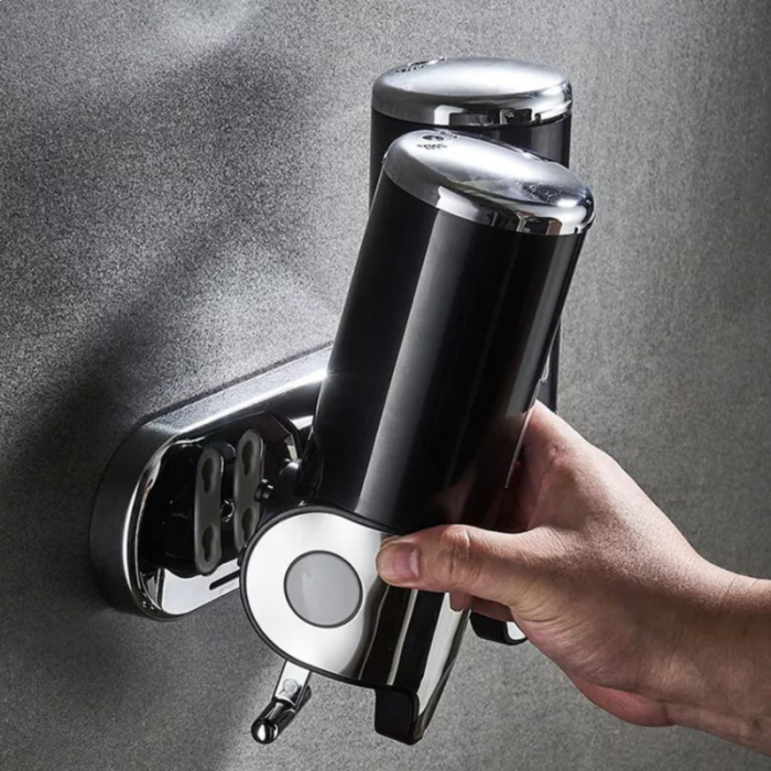 Shower Soap Dispensers Black ABS Stainless Steel