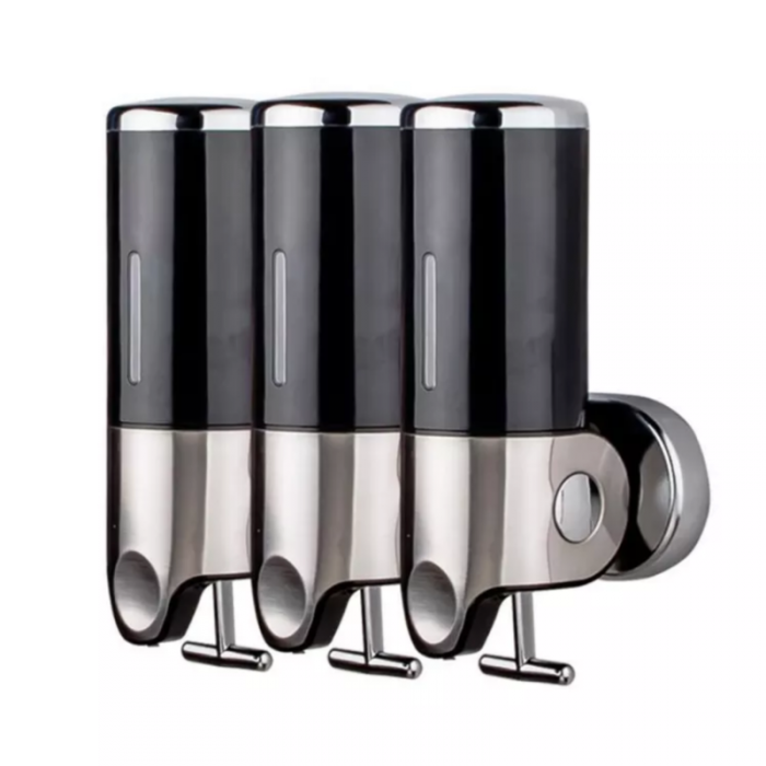 Shower Soap Dispensers Black ABS Stainless Steel