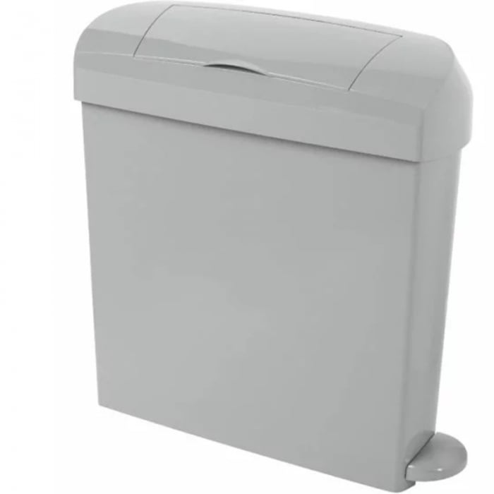 Intima Grey Sanitary Pedal Bin 23 Litres  on a plain white background - LADBINITMPDL-GREY