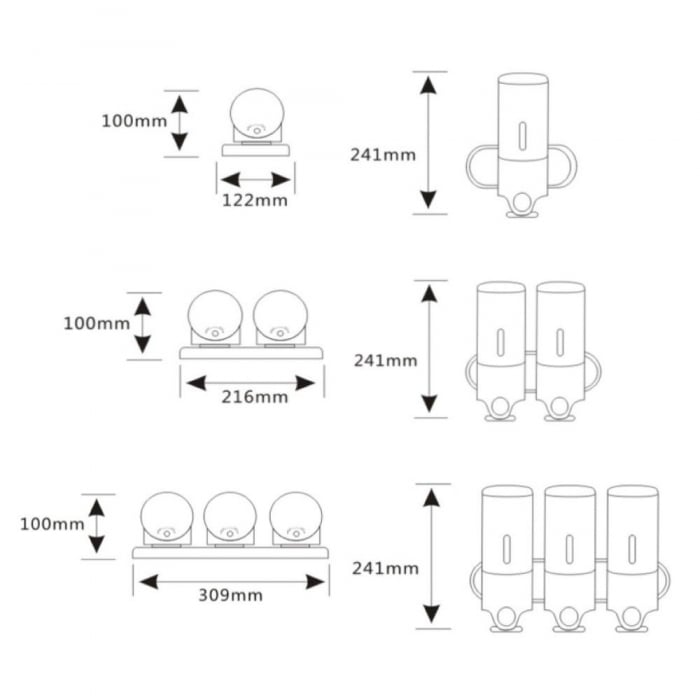 Prestige Stainless Steel Lockable Shower Soap Dispensers